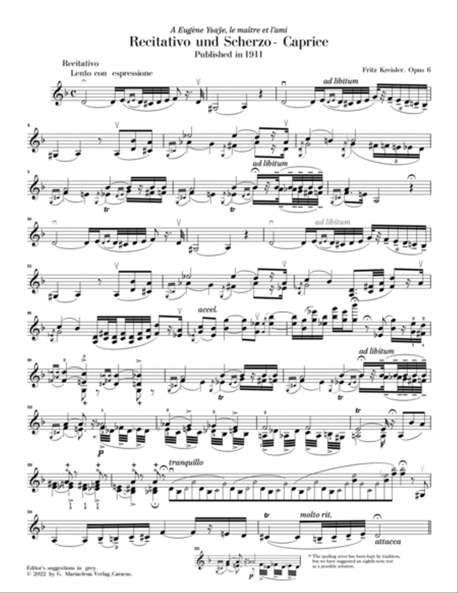 Recitativo und Scherzo-Caprice, Op. 6 (URTEXT EDITION) Violin Solo scores gallery preview page 4