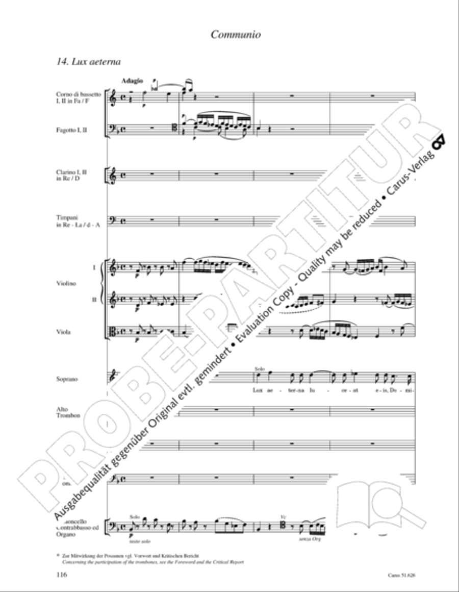 Missa longa in C major (Missa longa in C) 4-Part scores gallery preview page 128