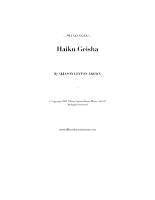 Haiku Geisha - Piano Solo - by Allison Leyton-Brown