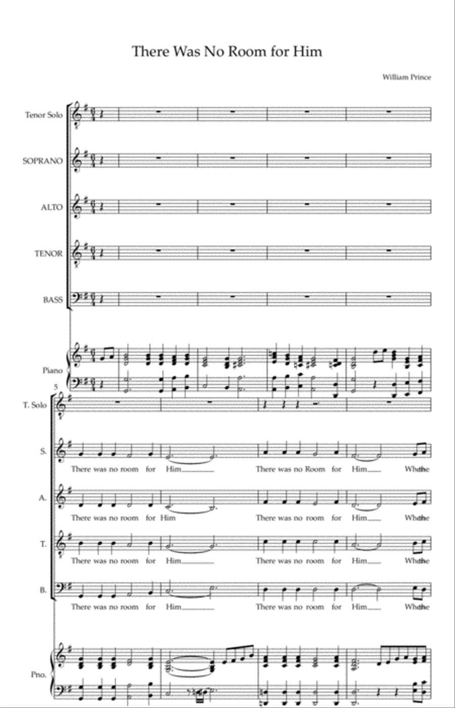 There Was No Room for Him 4-Part scores gallery preview page 2