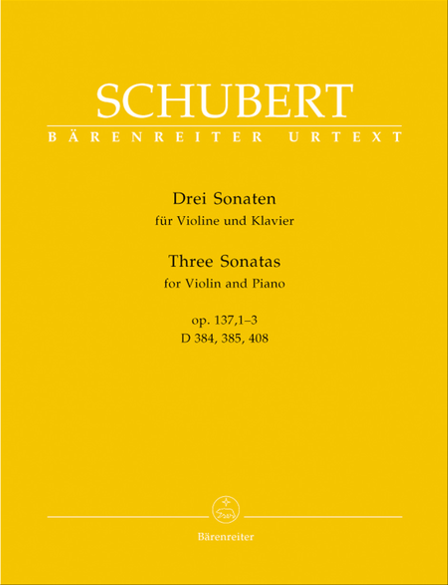 Three Sonatas for Violin and Piano, op. 137, 1-3 Violin Solo scores gallery preview page 1
