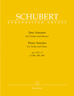 Book cover for Three Sonatas for Violin and Piano, op. 137, 1-3