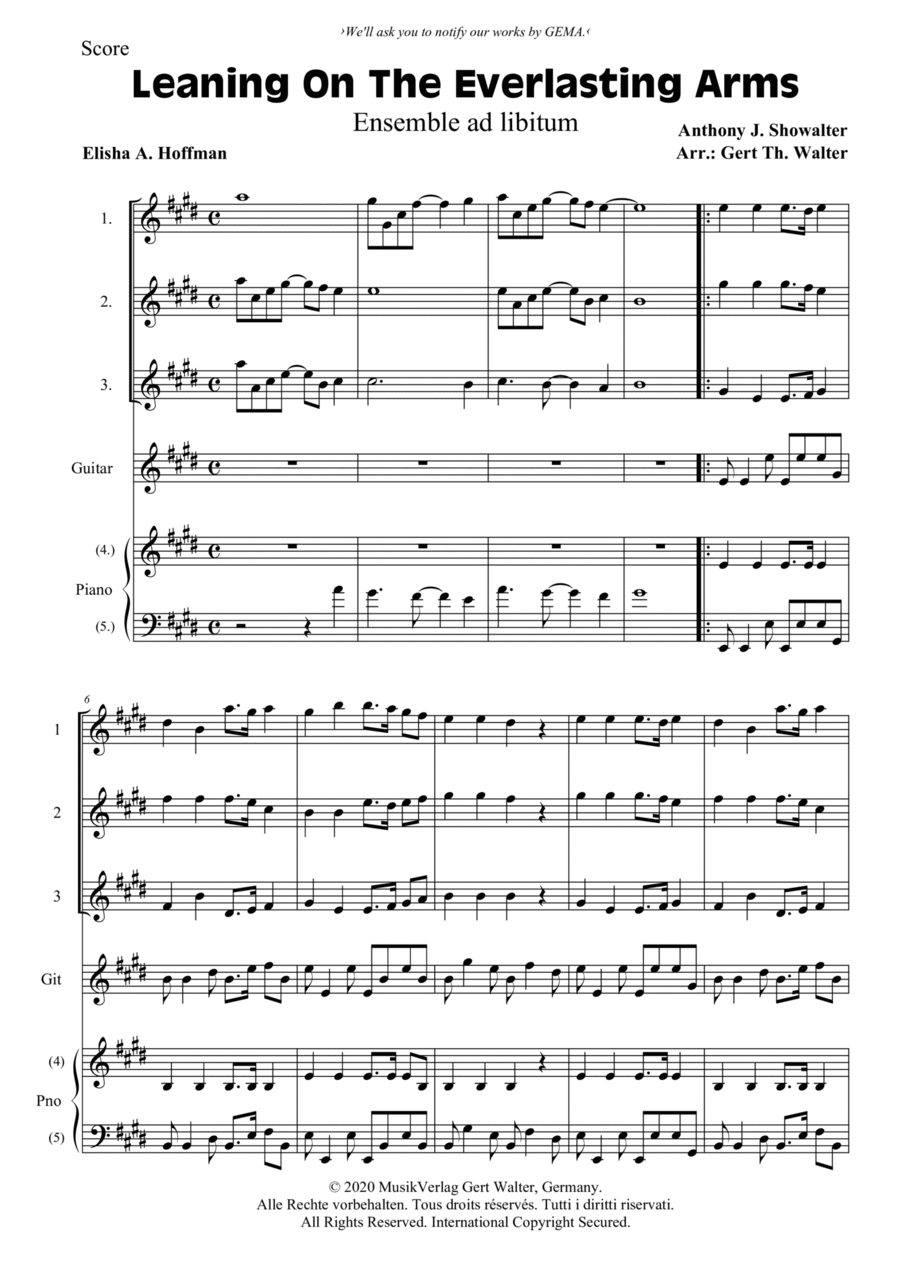 Leaning On The Everlasting Arms Praise scores gallery preview page 1