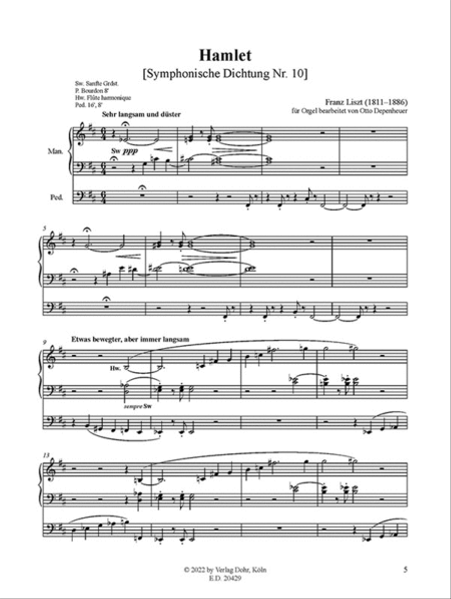 Hamlet (für Orgel) (Symphonische Dichtung Nr. 10) Organ scores gallery preview page 2