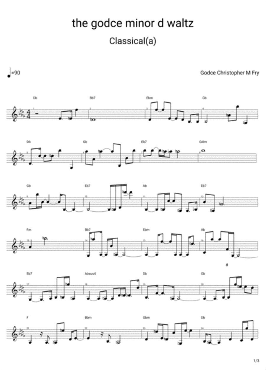 the godce minor d waltz the godce minor d waltz Full Orchestra scores gallery preview page 1