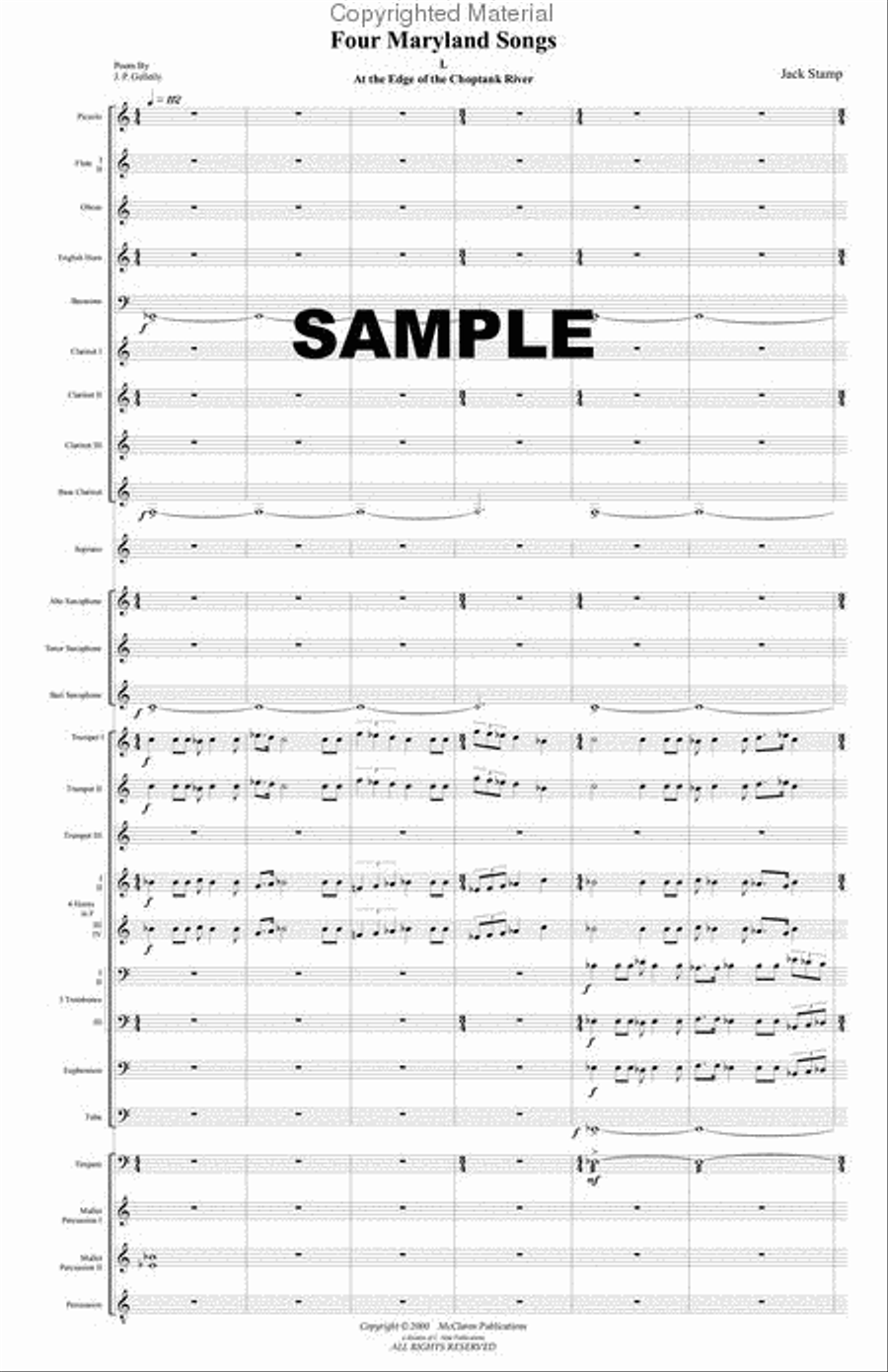 Four Maryland Songs Concert Band scores gallery preview page 2