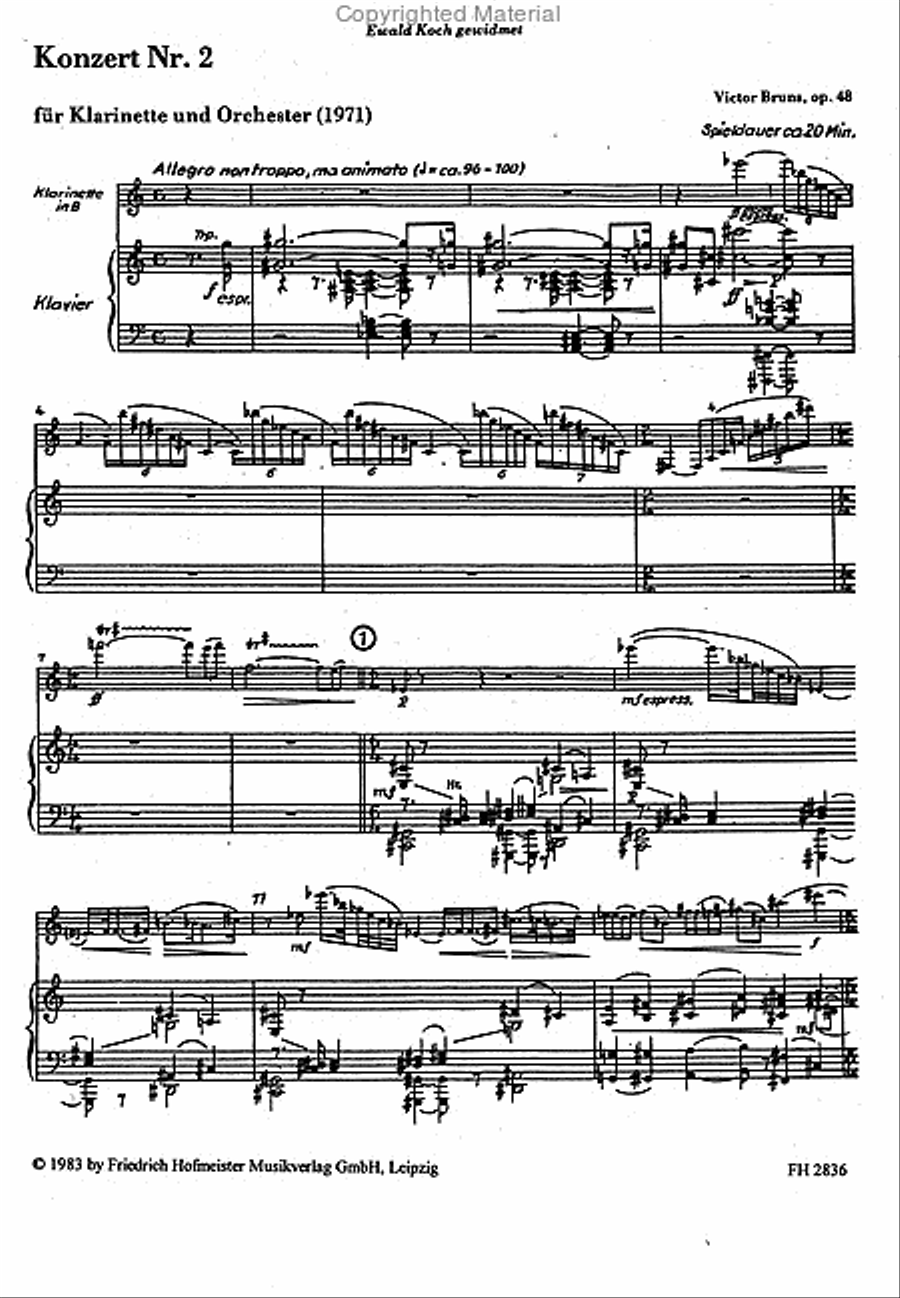 Konzert Nr. 2 für Klarinette und Orchester, op. 48 / KlA Orchestra scores gallery preview page 2