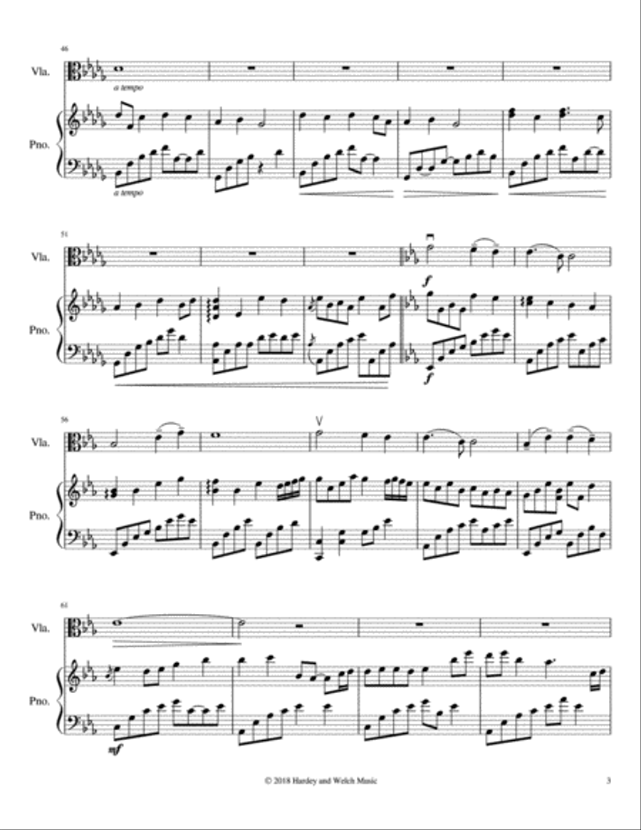 Nearer, My God, to Thee Piano Quartet scores gallery preview page 3