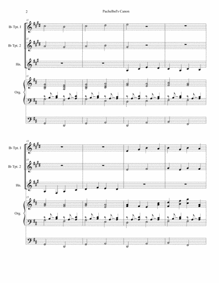 Pachelbel's Canon (Wedding Arrangement: for Brass Trio - Organ Accompaniment) image number null