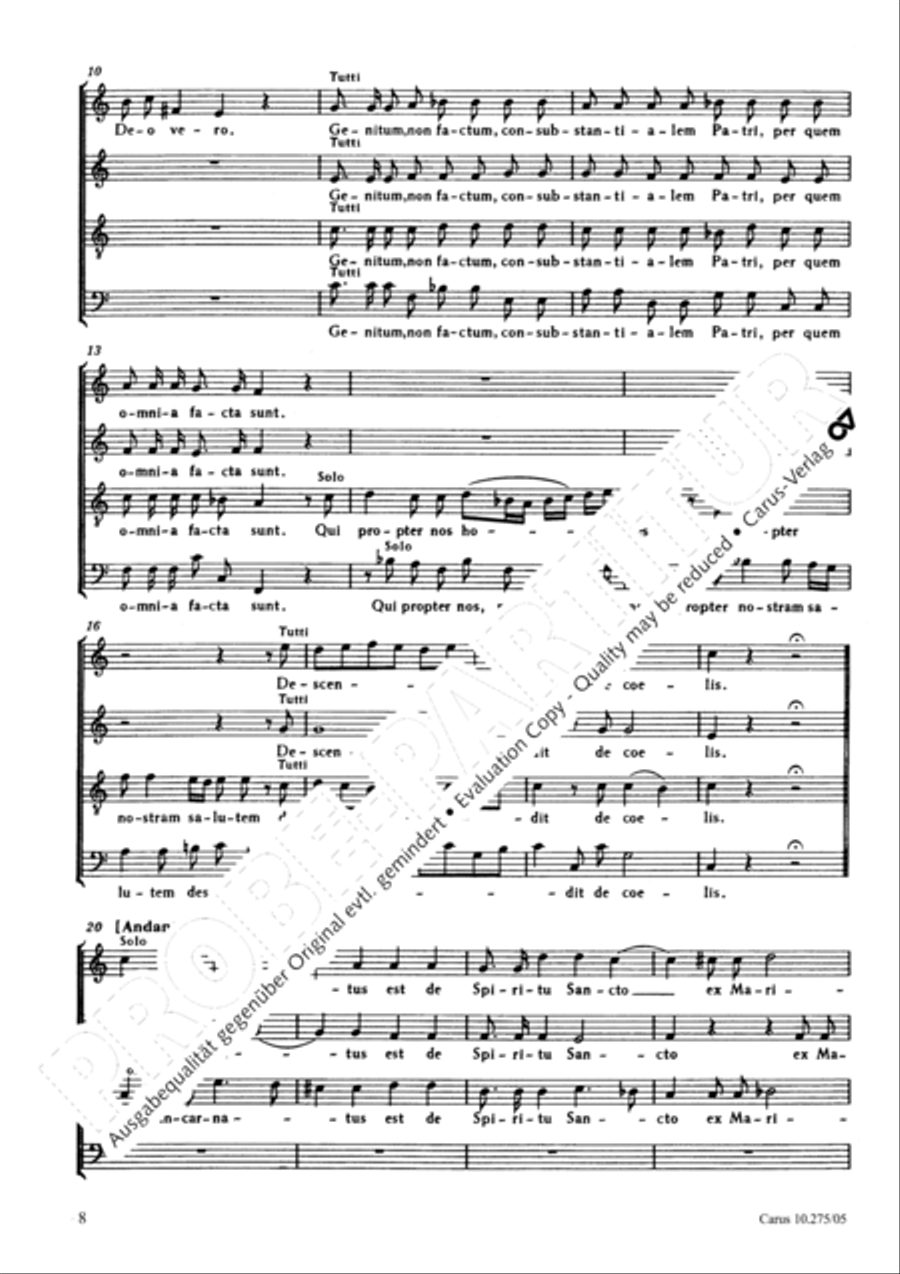 Mass in C Major 4-Part scores gallery preview page 9