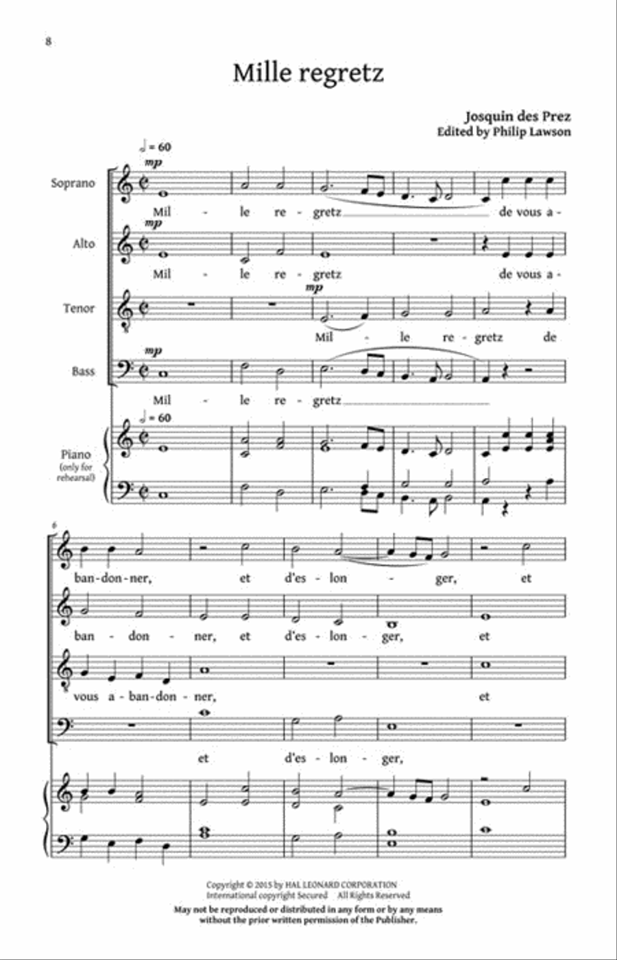 Five Renaissance Editions A Cappella scores gallery preview page 3