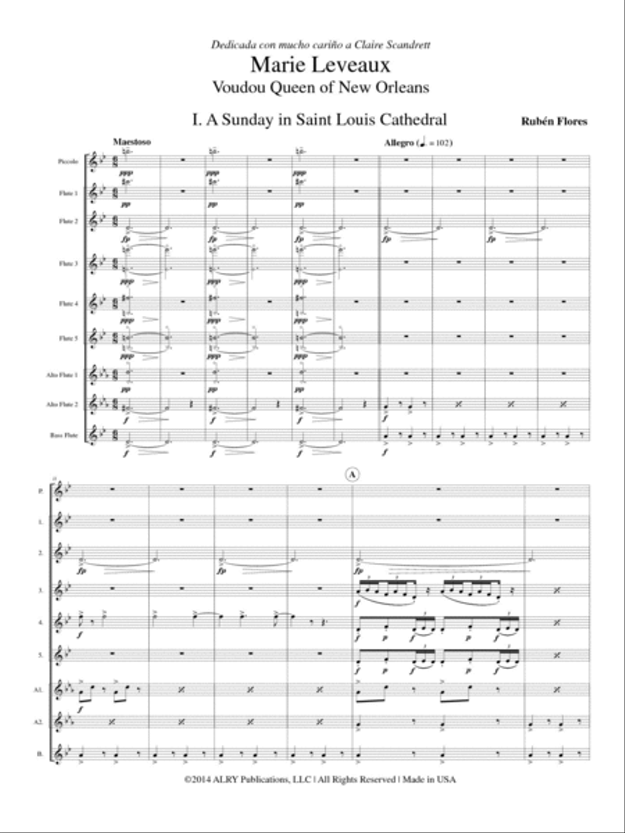 Marie Leveaux, Voudou Queen of New Orleans for Flute Choir Flute Choir scores gallery preview page 2