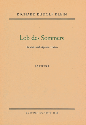 Lob Des Sommers Cantata Score