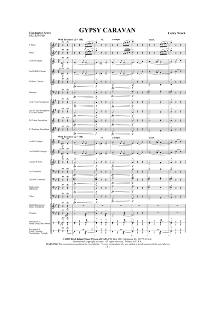 Gypsy Caravan Concert Band scores gallery preview page 2