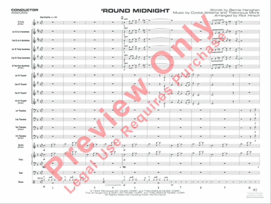 'Round Midnight Jazz Ensemble scores gallery preview page 4