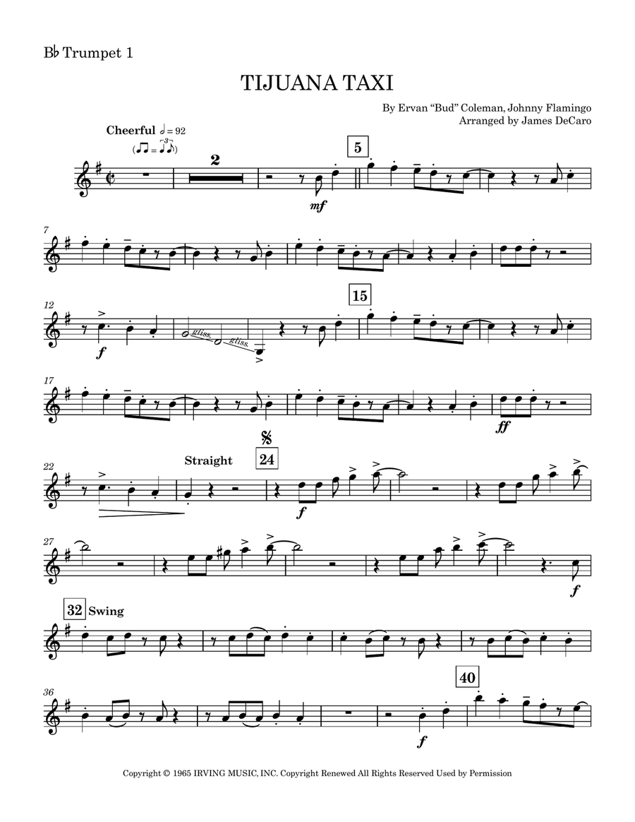 Tijuana Taxi Brass Ensemble scores gallery preview page 1