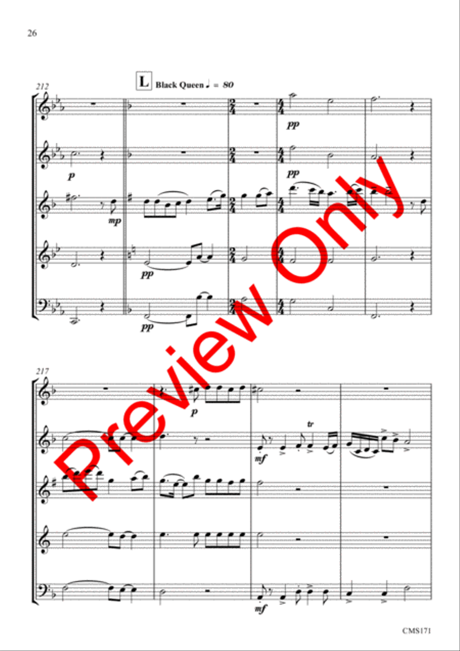 Queen Medley Fantasy Woodwind Quintet scores gallery preview page 29