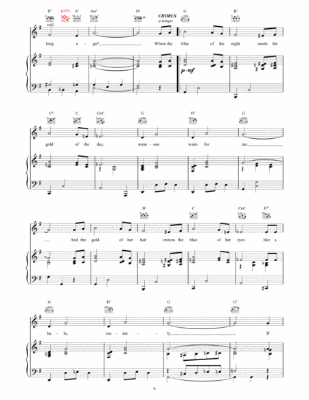 Where The Blue Of The Night Meets The Gold Of The Day by Bing Crosby - Piano,  Vocal, Guitar - Digital Sheet Music