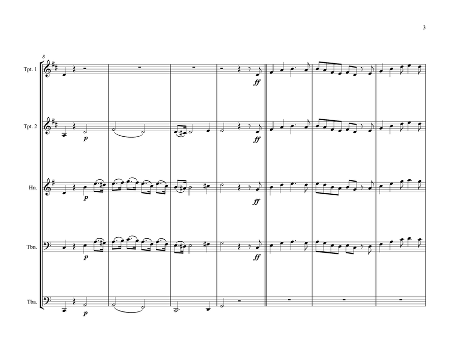 Togolese National Anthem for Brass Quintet Brass Quintet scores gallery preview page 3