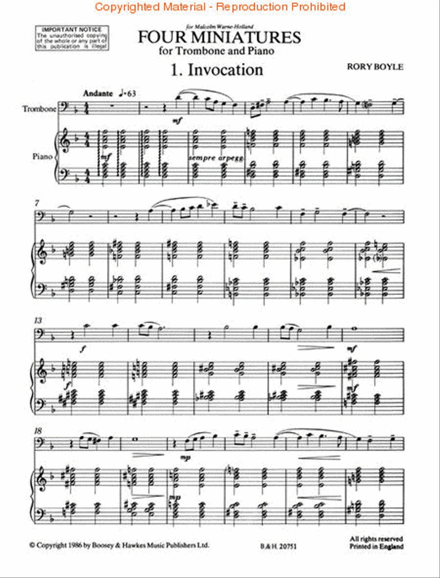 4 Miniatures Trb/kybd Trombone Solo scores gallery preview page 2