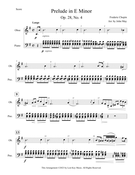 Prelude in E Minor-Oboe Solo image number null