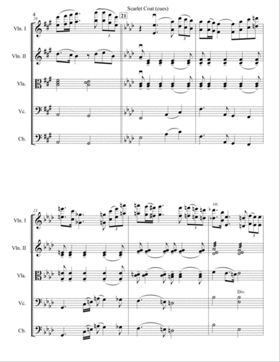 Scarlet Coat (cues) String Orchestra scores gallery preview page 5