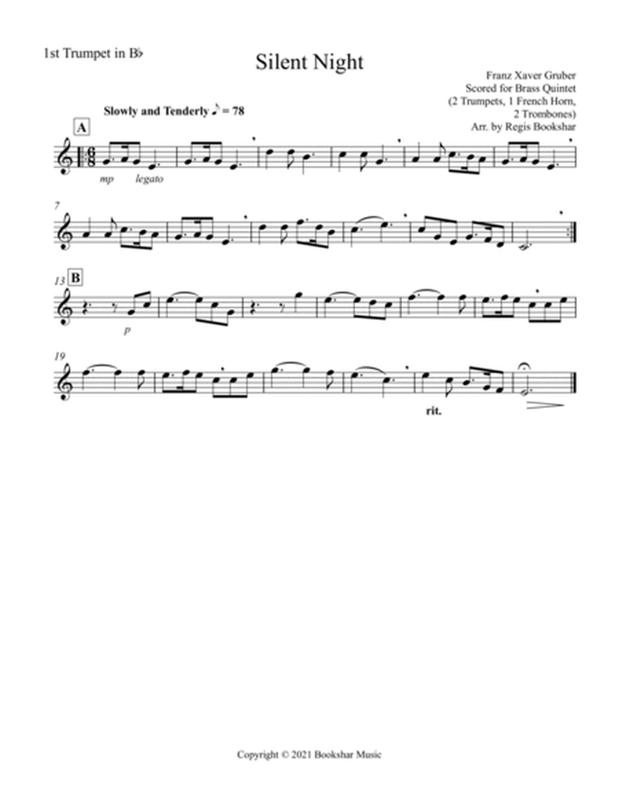 Silent Night (Bb) (Brass Quintet - 2 Trp, 1 Hrn, 2 Trb)
