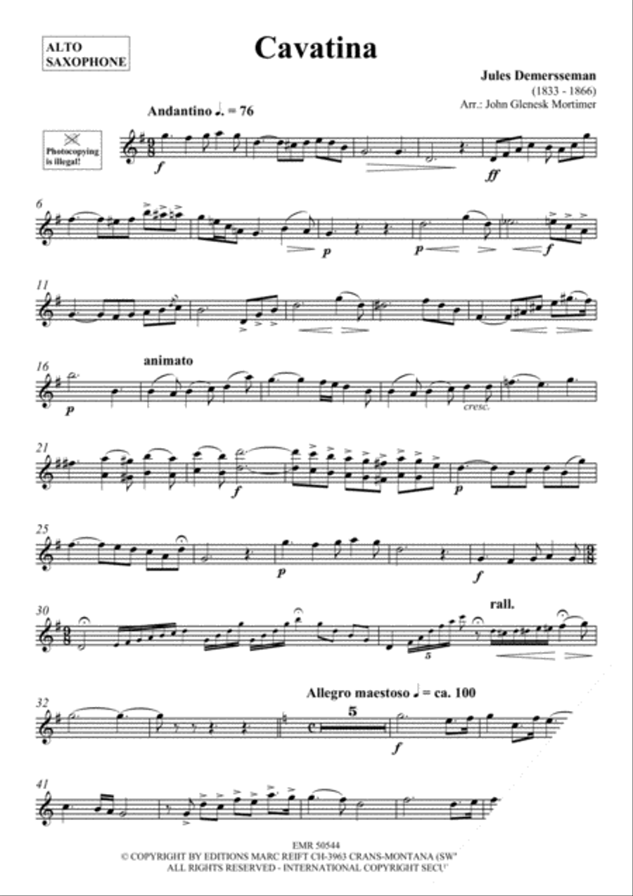 Cavatina Alto Saxophone scores gallery preview page 3