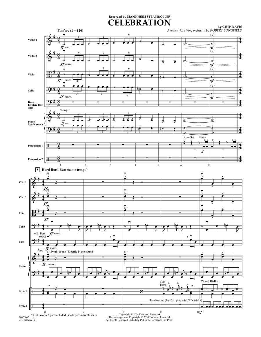 Celebration (Mannheim Steamroller) - Full Score Orchestra scores gallery preview page 2
