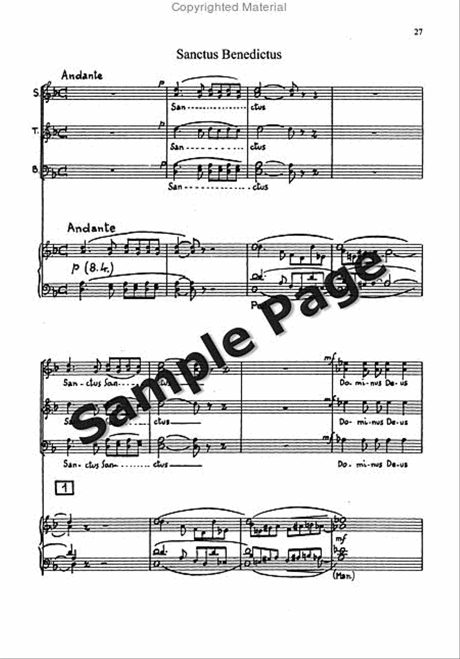 Messa Breve For Mixed Choir (3 Voices Stb) And Organ STB scores gallery preview page 26