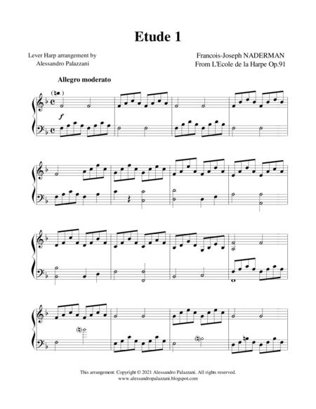 Four Intermediate Etudes from op.91 arr. for lever harp image number null
