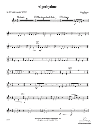 Algorhythms: B-flat Tenor Saxophone