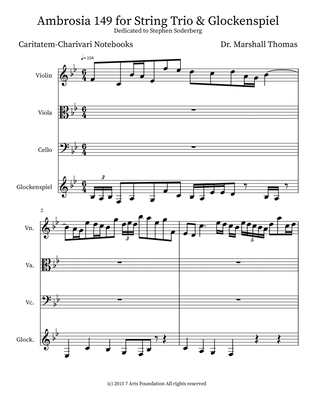Ambrosia 149 for String Trio & Glockenspiel