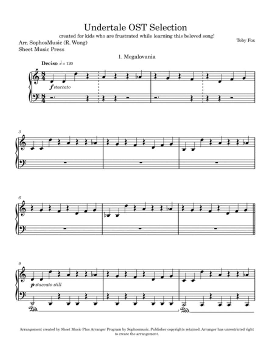 MEGALOVANIA (from Undertale) Easy Piano scores gallery preview page 3