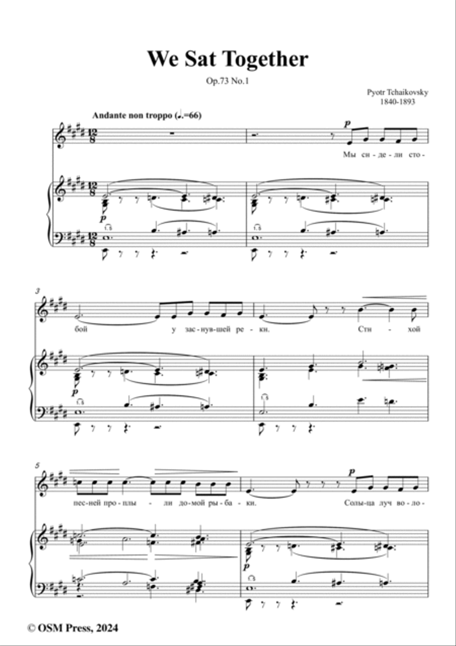 Tchaikovsky-We Sat Together,in E Major,Op.73 No.1 SAT scores gallery preview page 2