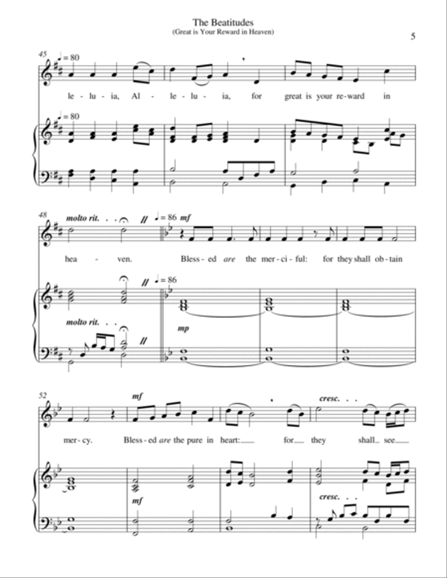 The Beatitudes (Great is Your Reward in Heaven) (medium high voice) High Voice scores gallery preview page 6