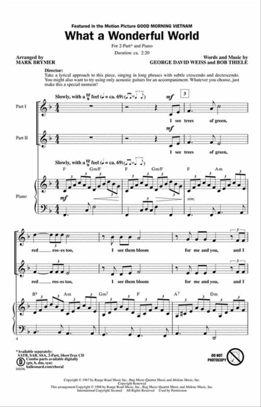 What a Wonderful World 2-Part scores gallery preview page 2