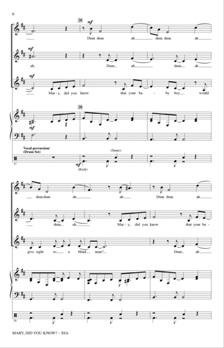 Mary, Did You Know? (arr. Roger Emerson) SSA scores gallery preview page 5
