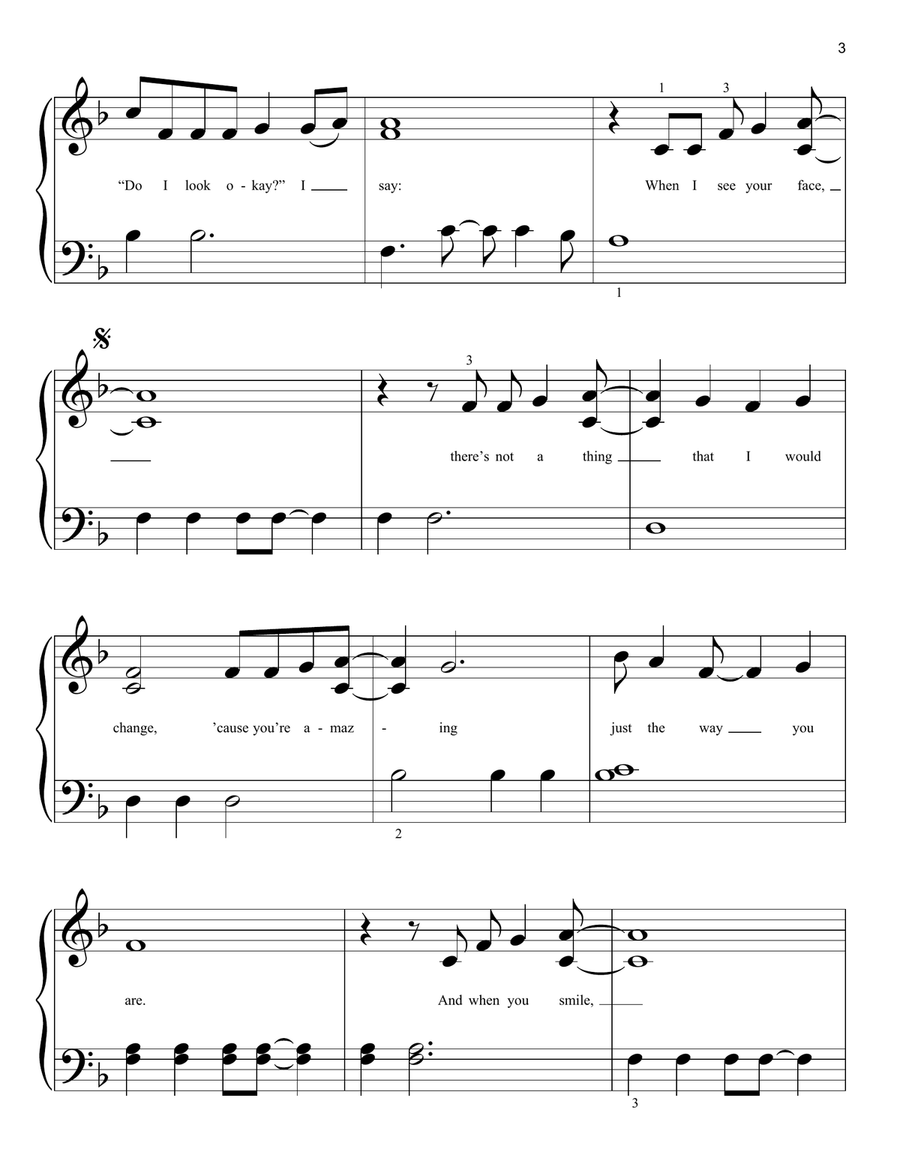 Just The Way You Are Easy Piano scores gallery preview page 3
