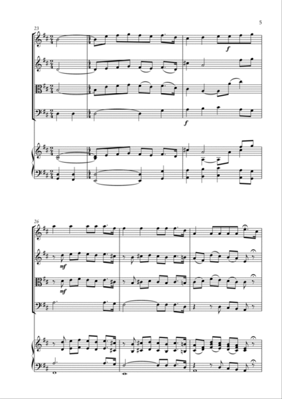Nessun Dorma - String Quartet & Piano String Quartet scores gallery preview page 5