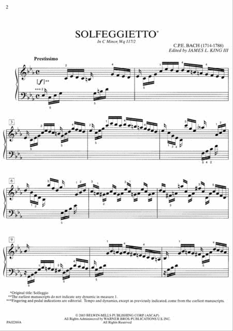 Solfegietto in C Minor, Wq117/2 Small Ensemble scores gallery preview page 2