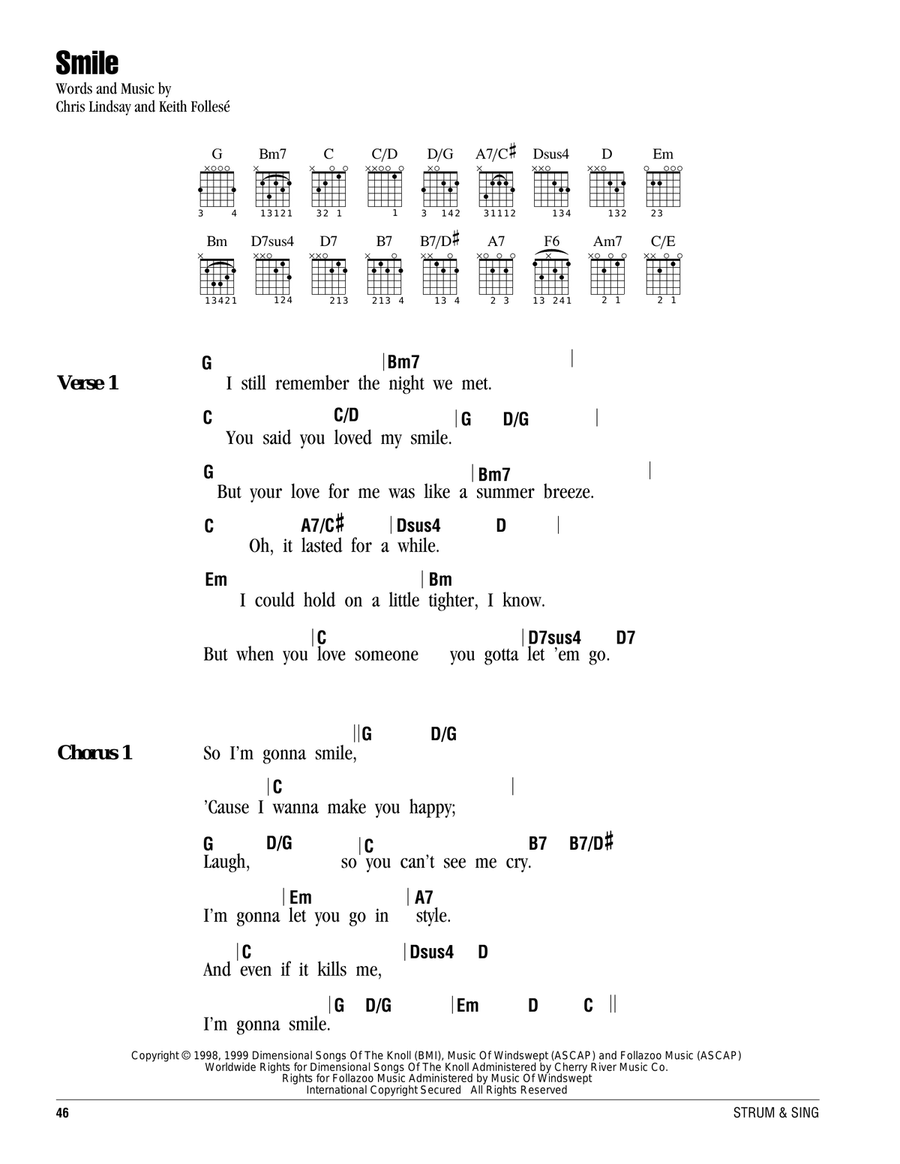Smile Acoustic Guitar scores gallery preview page 1