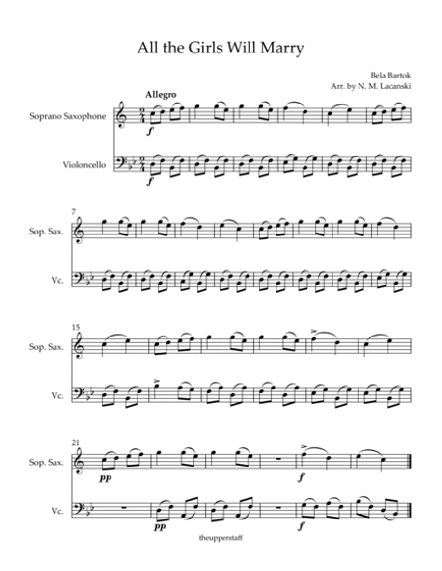 All the Girls Will Marry Soprano Saxophone scores gallery preview page 2