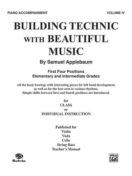 Building Technic with Beautiful Music - Volume IV (Piano Accompaniment)