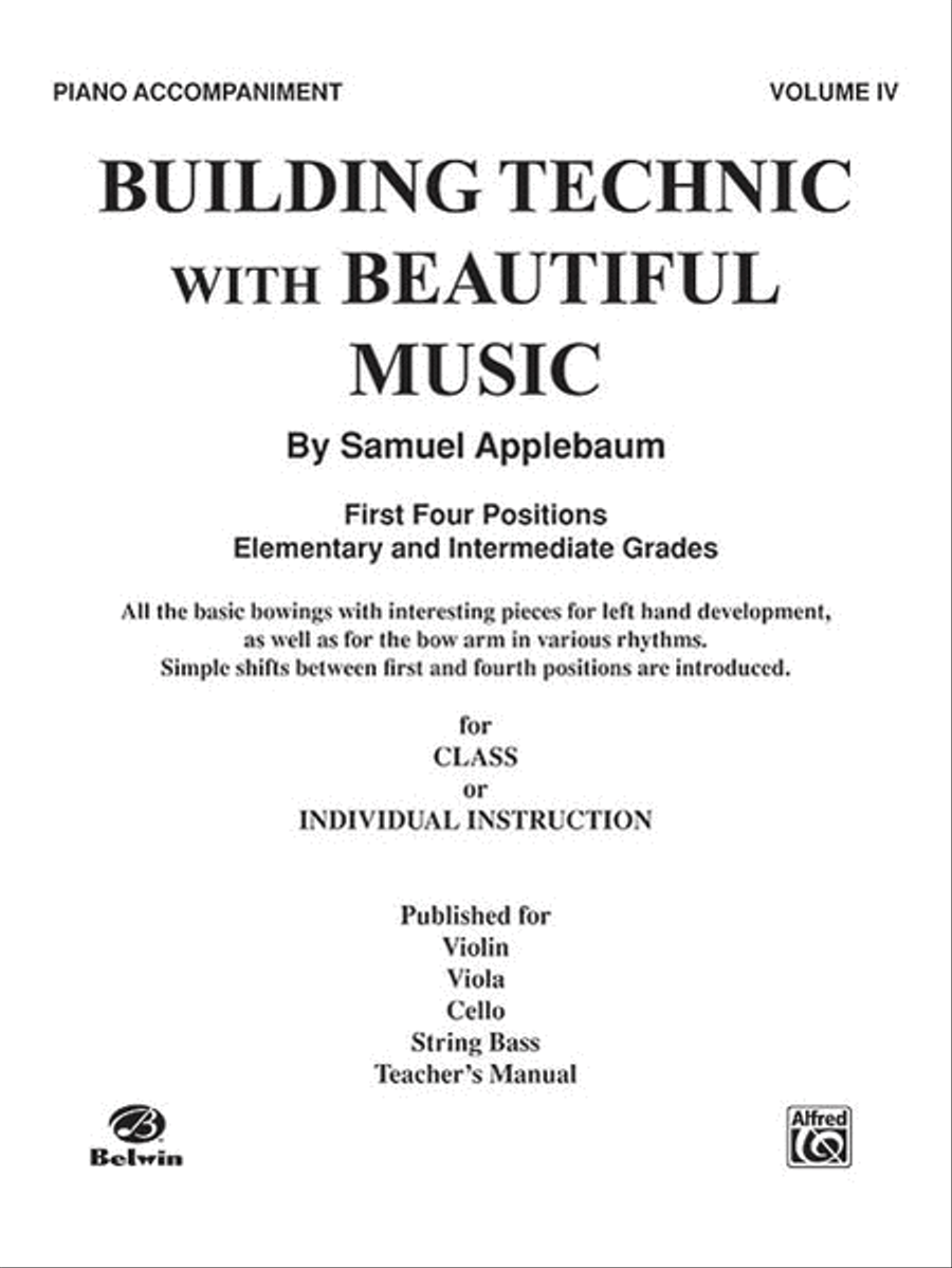 Building Technic With Beautiful Music, Book 4 Chamber Orchestra scores gallery preview page 1