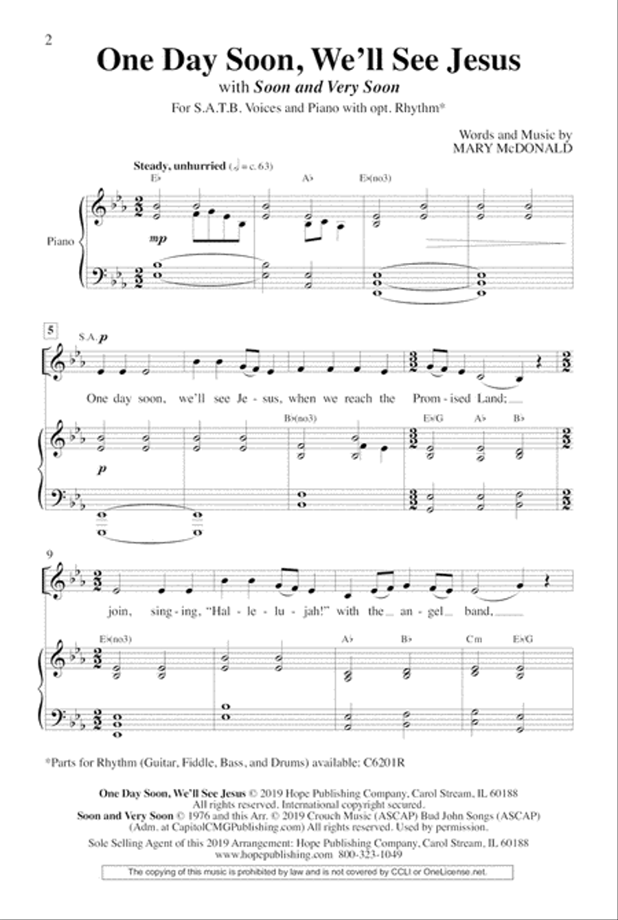 One Day Soon with Soon and Very Soon Choir scores gallery preview page 2