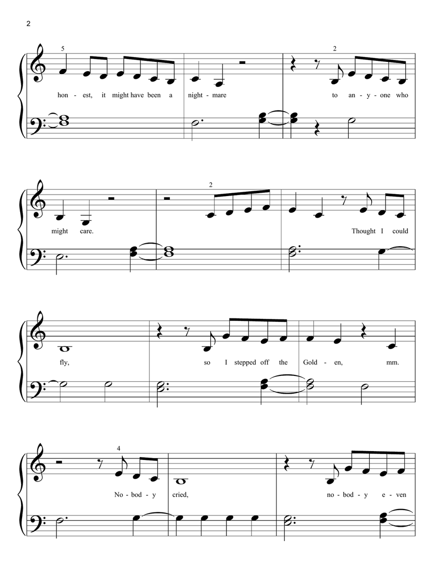 everything i wanted Easy Piano scores gallery preview page 2