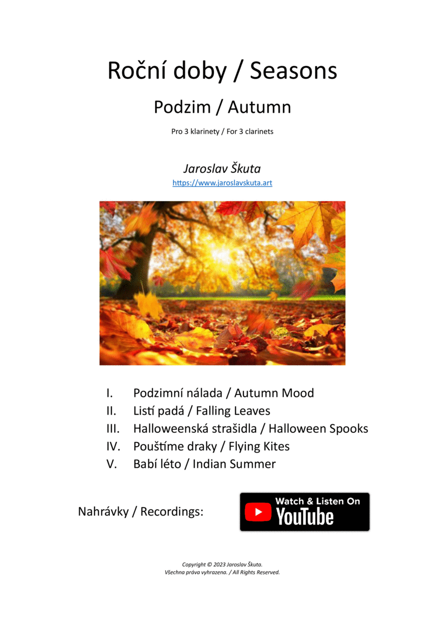 Seasons - Autumn suite for 3 clarinets Woodwind Trio scores gallery preview page 1