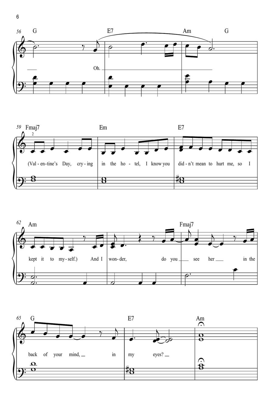 WILDFLOWER Easy Piano scores gallery preview page 6