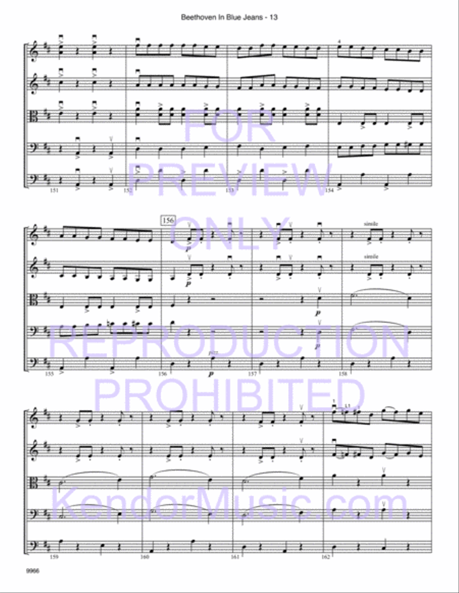 Beethoven In Blue Jeans String Orchestra scores gallery preview page 15